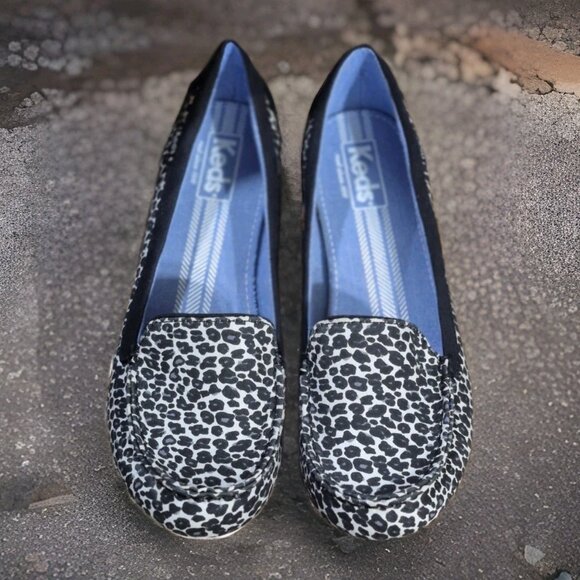 NEW Keds Dream Foam Leopard Sneakers Canvas Low Top Slip On Women's Size 8 - Picture 2 of 5